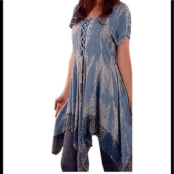 NWT. Sacred Threads Tunic/Dress. BL/GR. 220134 - Picture 1 of 3